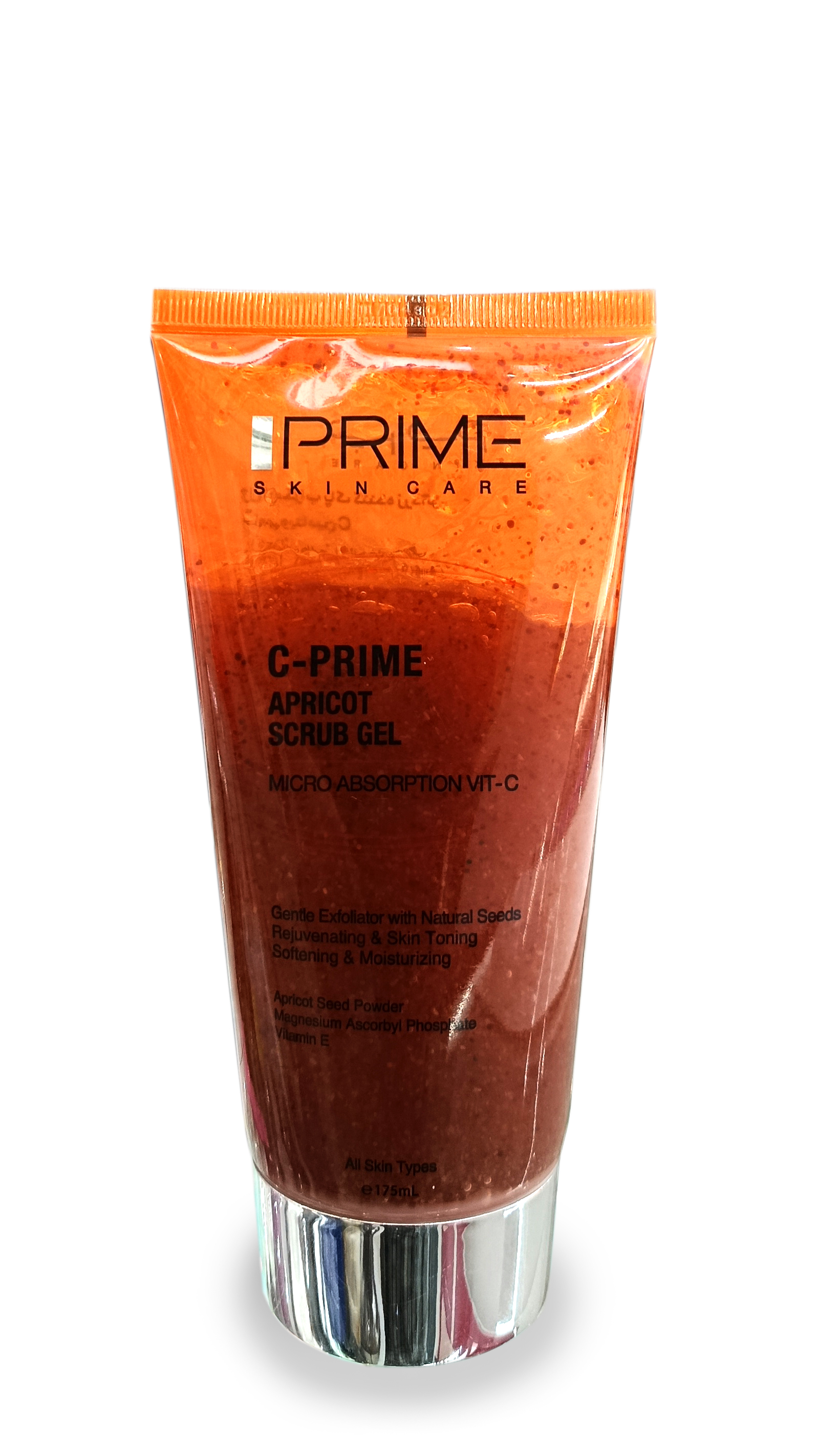 ژل اسکراب زردآلو پرایم C-Prime حاوی ویتامین C حجم 175 میلی‌لیتر