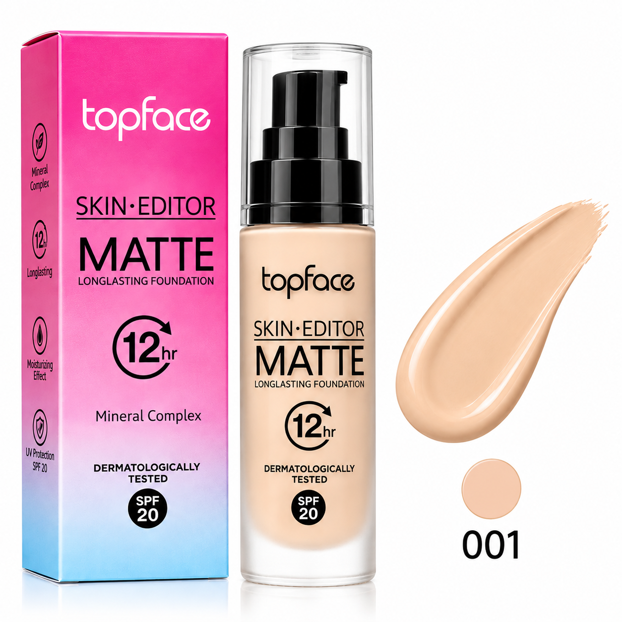 کرم پودر مات و بادوام تاپ فیس مدل Skin Editor Matte